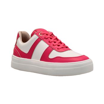 Tenis-Casual-Branco-e-Rosa-Flatform-e-Costura-Aparente-|-Comfort-Tamanho--34---Cor--BRANCO-TOFU-0